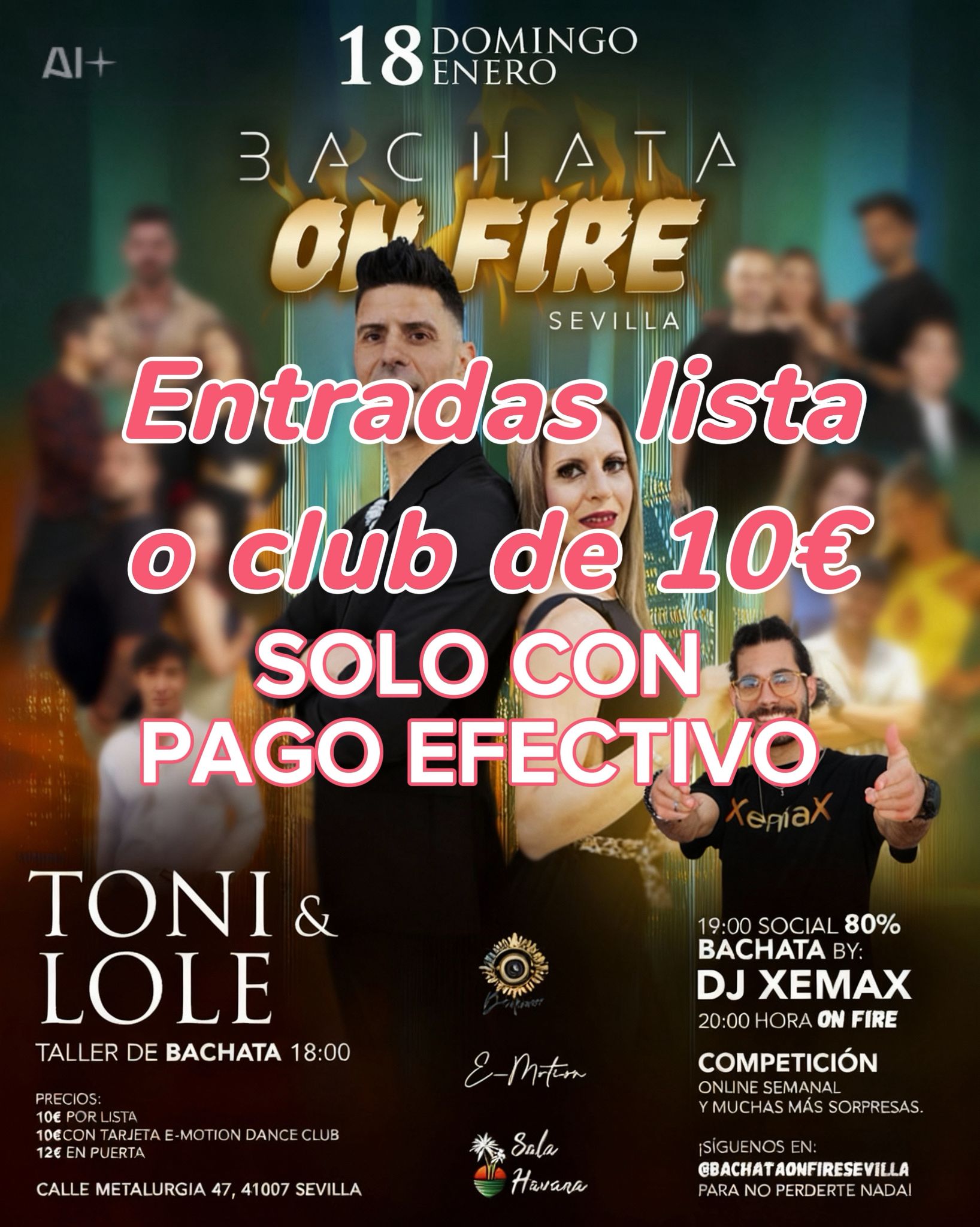 Bachata on fire en sala hawana